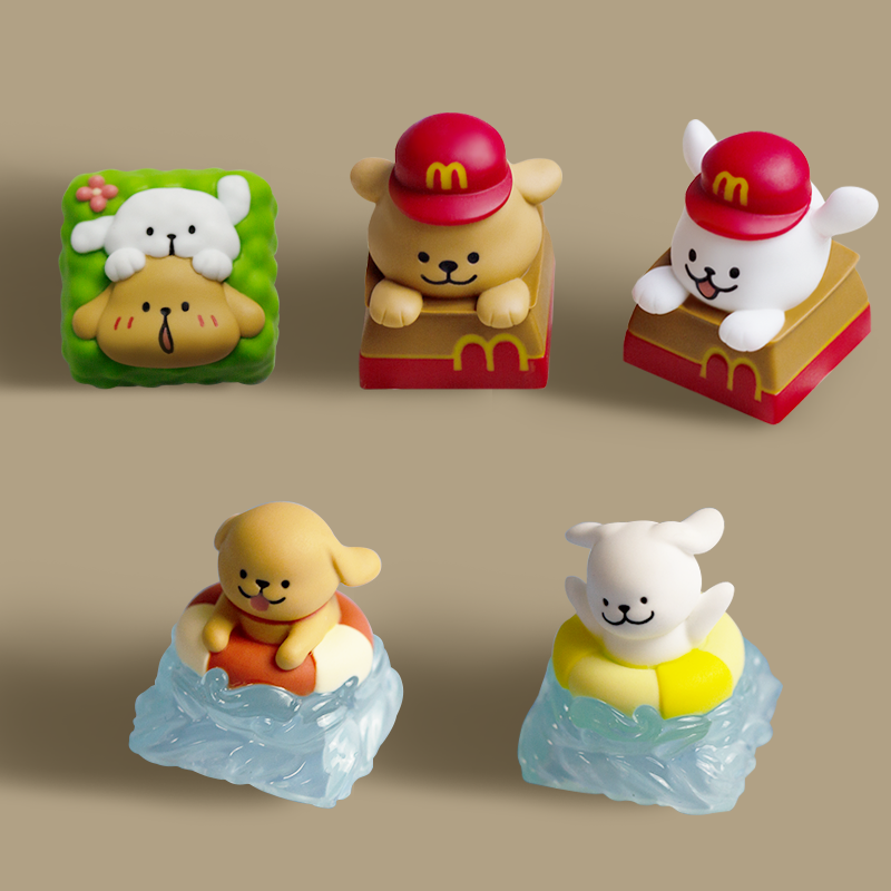 Maltese, multi-color resin personalized keycaps, translucent resin creative art handmade keycaps.
