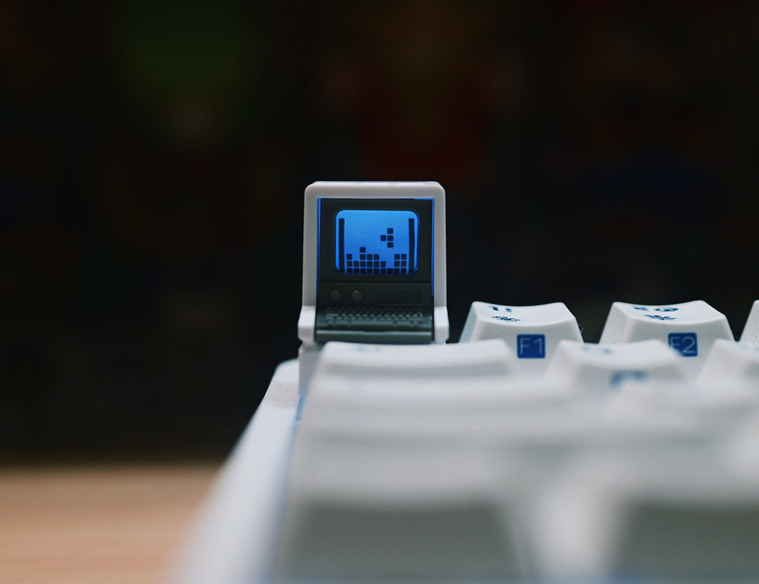 Mac, Macintosh, K-03 prototype keycaps, retro personalized translucent resin keycaps, mechanical keyboard decorative keycaps
