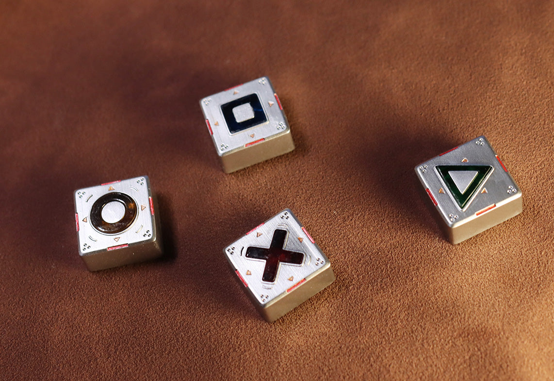 PlayStation style directional key set. Resin material, transparent resin in the middle, creative and personalized keycaps.