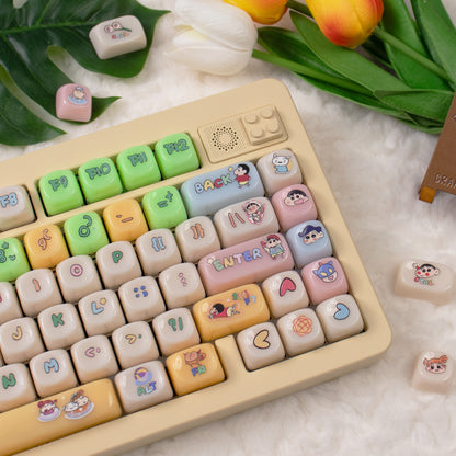 Crayon Shin chan theme, PBT material MOA height Sublimation creative personalized keycap set