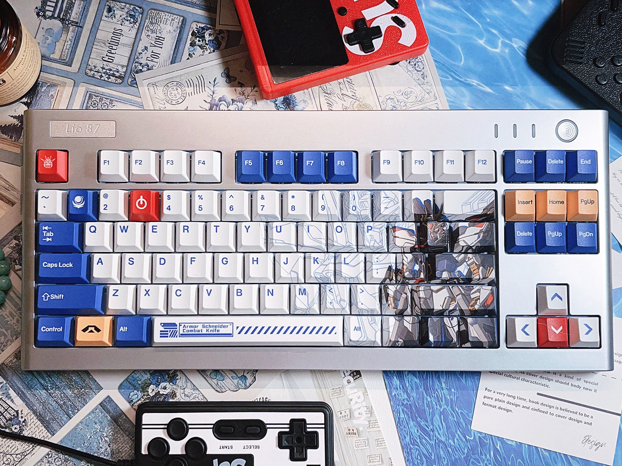 Mobile Suit Gundam themed mecha style keycap anime peripheral mechanical keycap five sided thermal sublimation PBT personalized keycap set