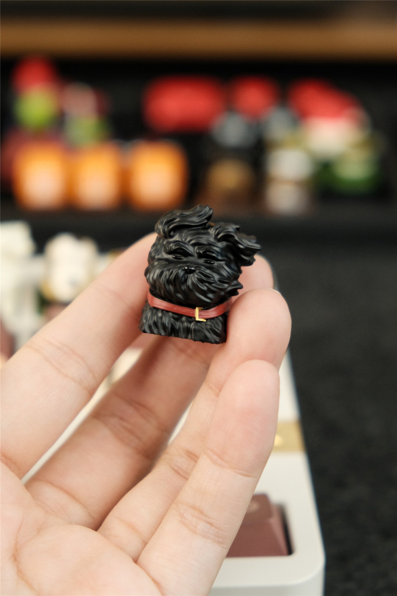 Messy puppy Schnauzer personality keycaps, resin personality keycaps, decorative keycaps，Maltese‌