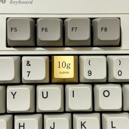 10G golden keycaps! Zinc alloy material. Metal personalized keycaps, humorous prank keycaps, artistic keycaps.