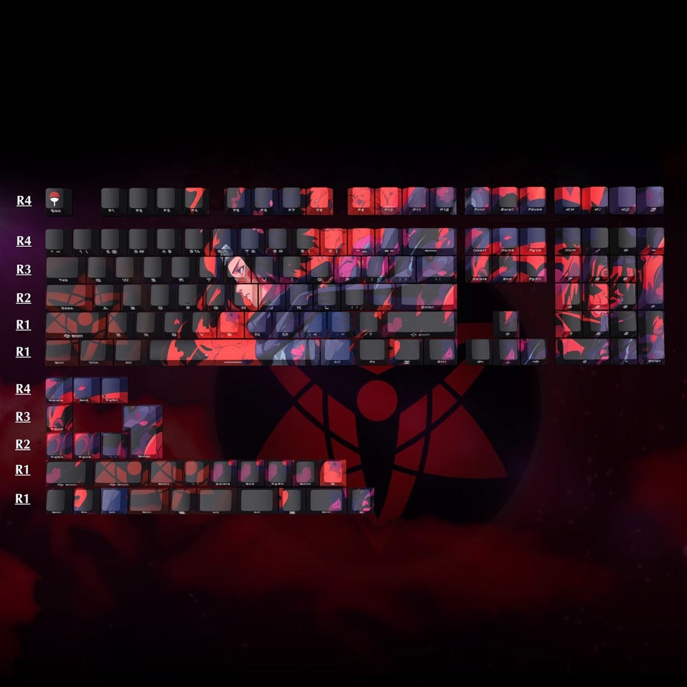 NARUTO themed series keycaps, PBT side engraved character translucent, anime culture peripheral personalized keycaps