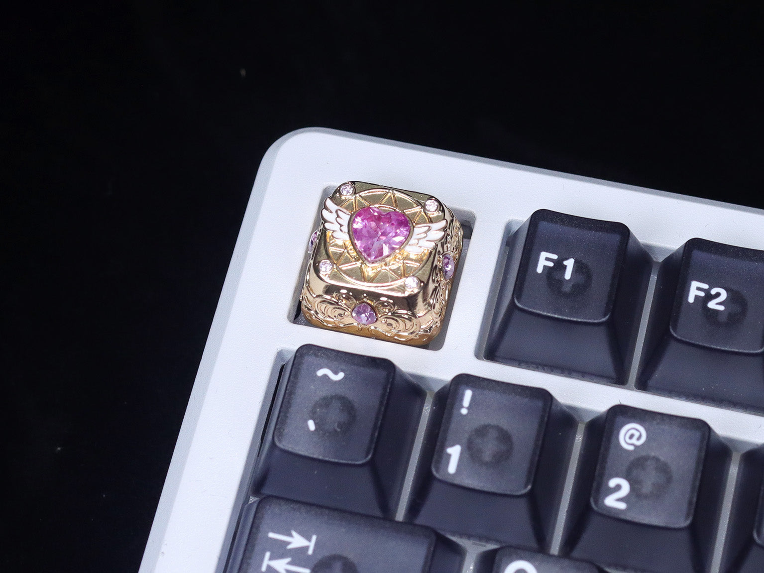 Card Captor Sakura, metal gemstone personalized keycaps, metal magic patterned keyboard decorative keycaps
