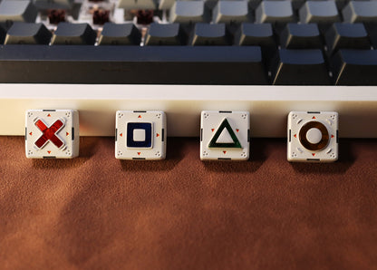 PlayStation style directional key set. Resin material, transparent resin in the middle, creative and personalized keycaps.