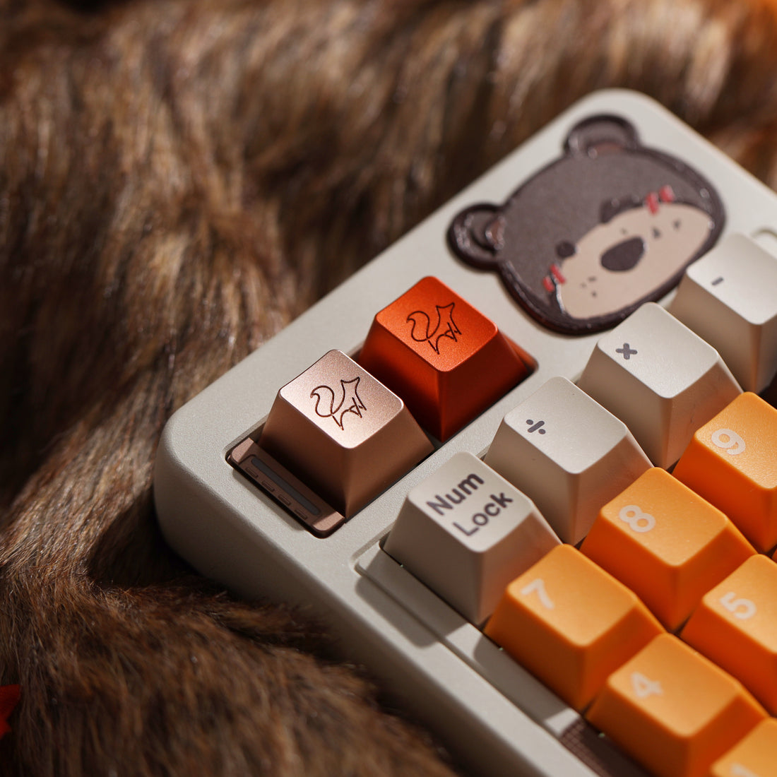 Fox metal keycaps, personalized and simple metal keycaps, CNC R4 high mechanical keyboard decoration keycaps