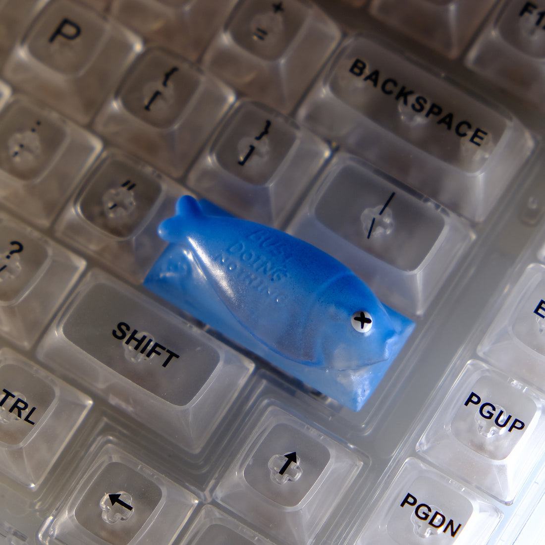 Blue Resin Fish Enter Key, Handmade 3D Keycap, Creative Customization Resin Keycap