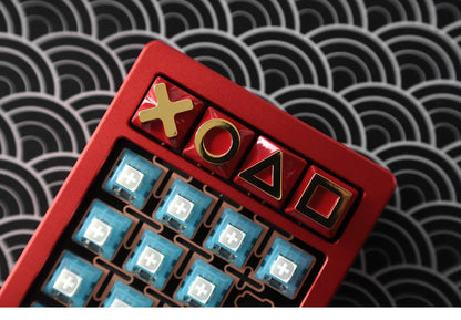 Metal keycaps, game console themed keycaps, mechanical keyboards, personalized keycaps, all metal game console keycaps, decorative keycaps