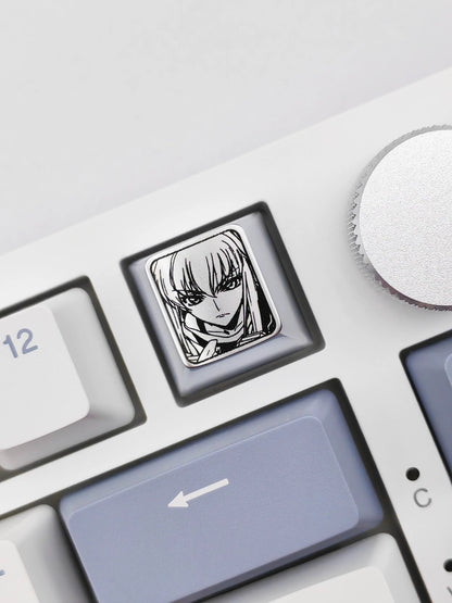 CODE GEASS Lelouch of the Rebellion，C.C.， Zinc alloy personalized keycaps, anime keycaps, mechanical keyboard decorative keycaps