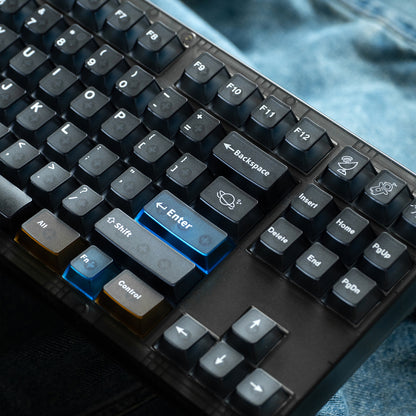 Interstellar themed keycap set, five sided frosted translucent PC keycap personalized customization PBT heat sublimation factory height