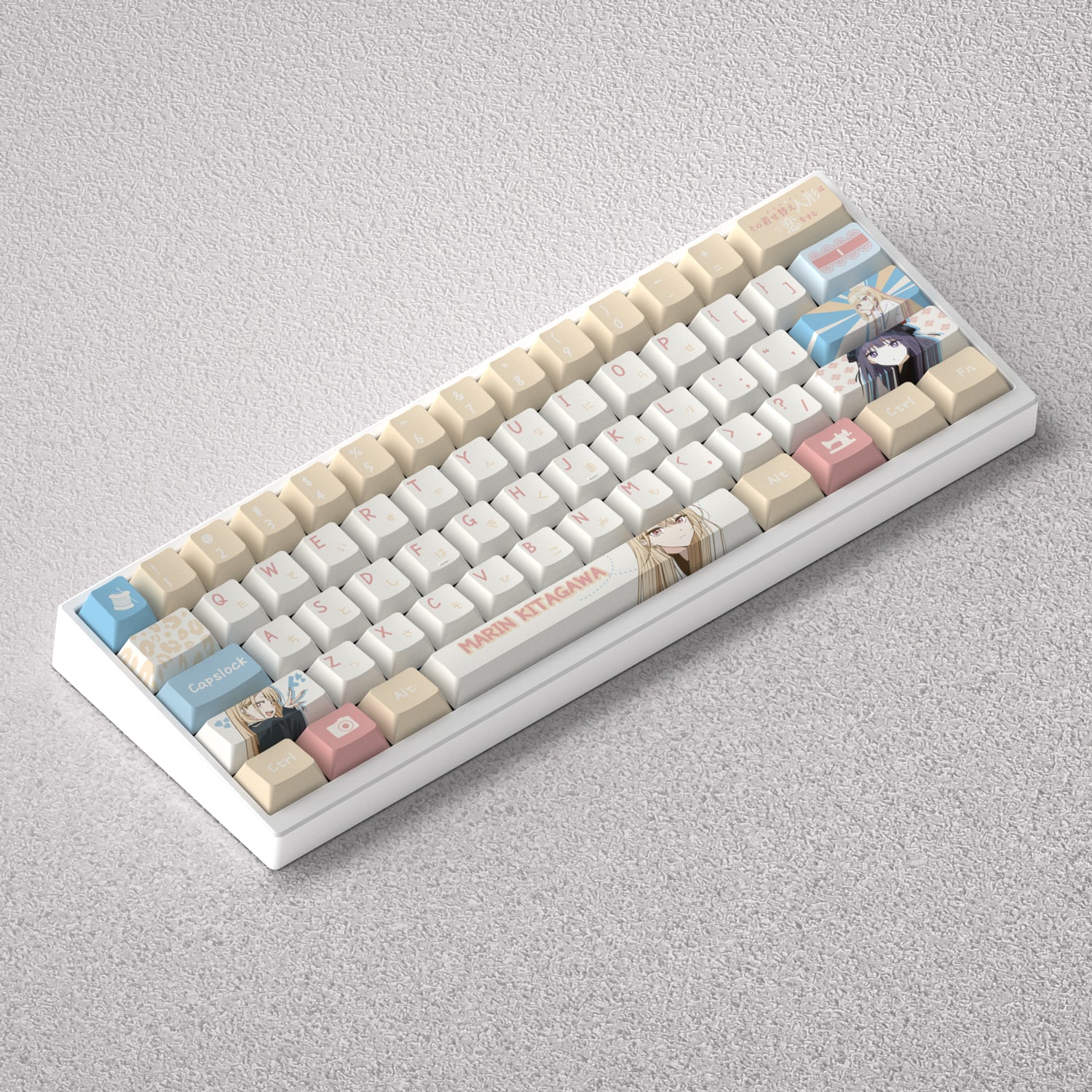 My Dress Up Darling Theme Keycaps, Kitagawa Marin Anime Game Creative Personalized Keycap Set PBT Material Original Factory Height Sublimation Printing