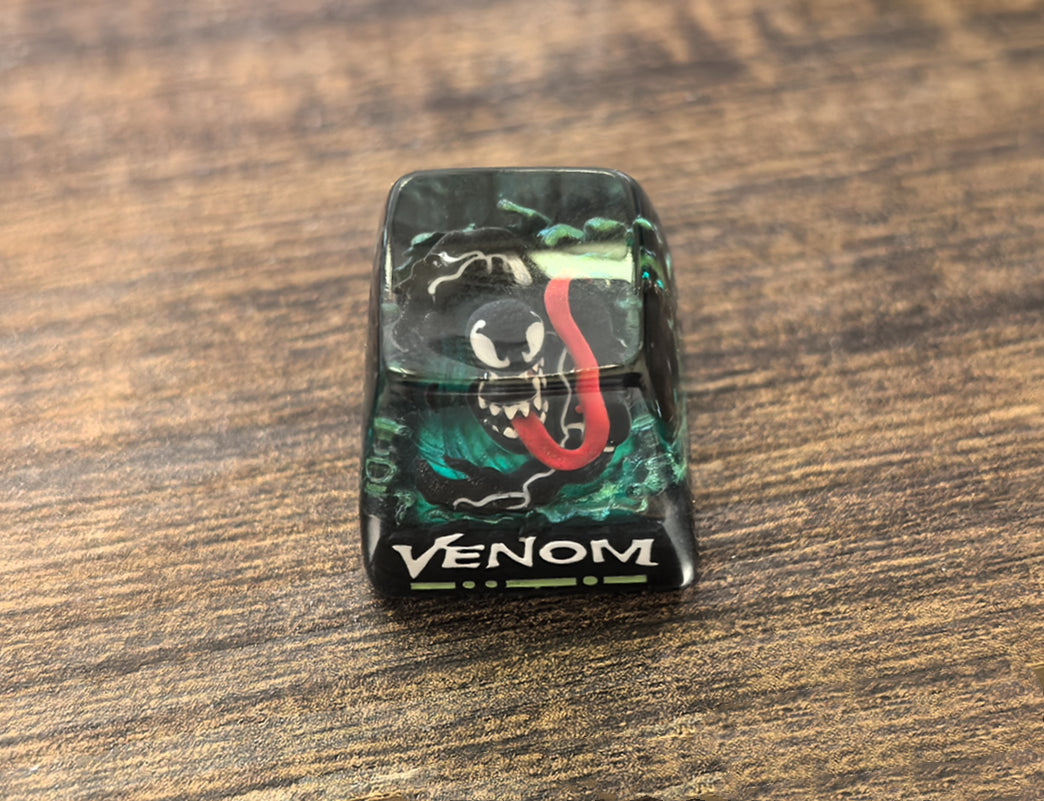 Venom, Crystal drops of glue resin personalized keycaps, anime, games, movies, cultural and creative keycaps