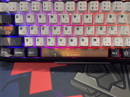 BLEACH theme, Kurosaki Ichigo, PBT material five sided sublimation, anime game series personalized set decorative keycaps