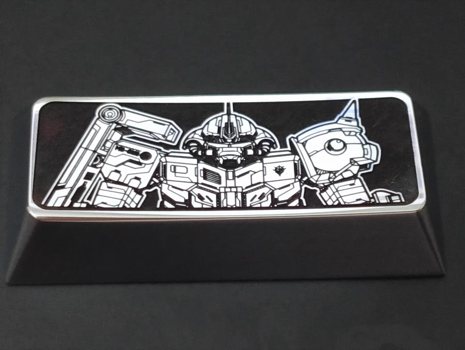 Gundam series, 2.25U zinc/titanium alloy personalized keycaps, anime and game metal carved decorative keycaps