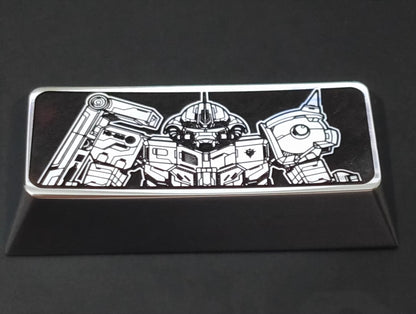 Gundam series, 2.25U zinc/titanium alloy personalized keycaps, anime and game metal carved decorative keycaps