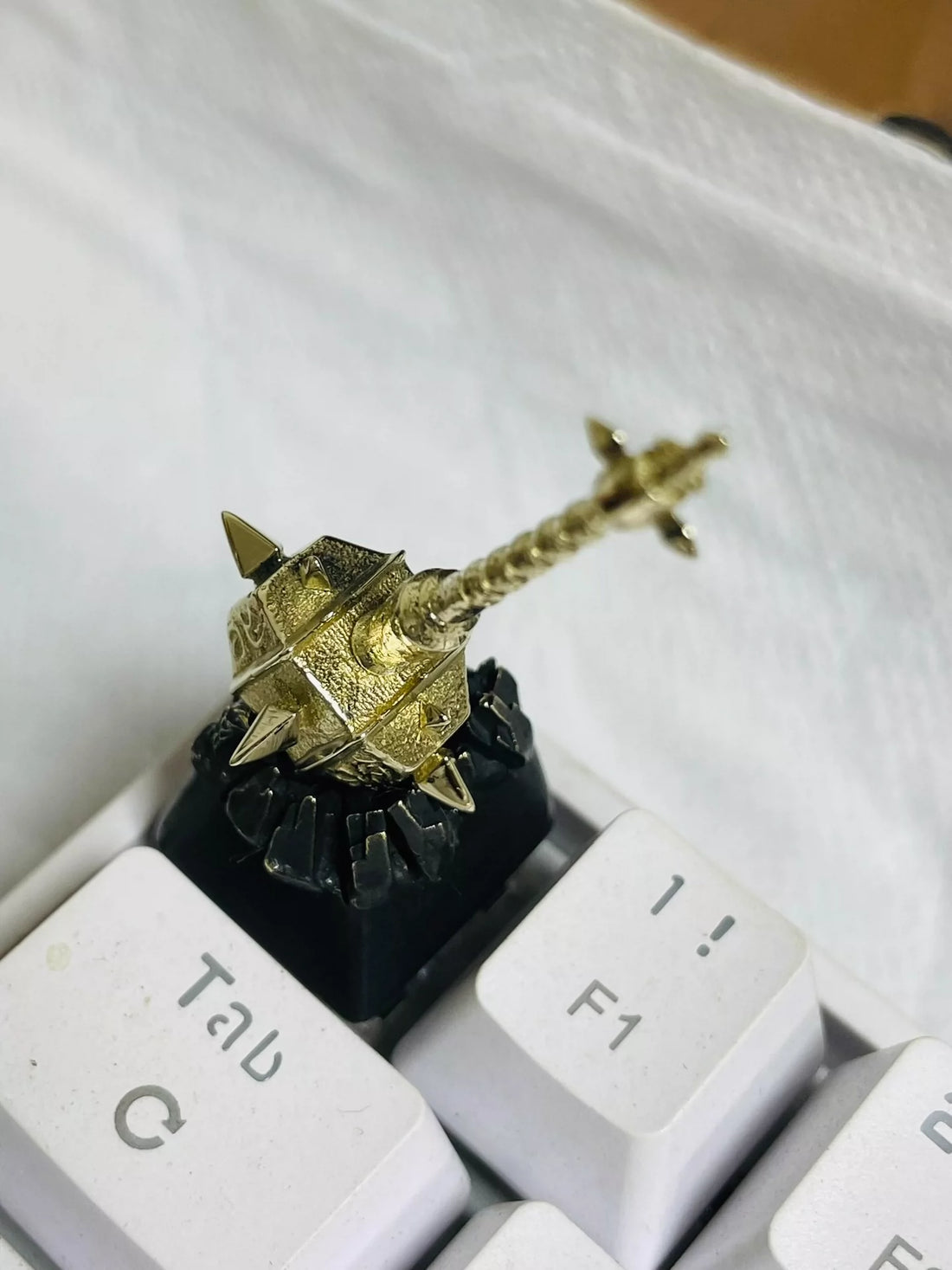 World of Warcraft, Sulfuras, Hand of Ragnaros, White copper personalized keycaps, metal keycaps for gaming peripherals