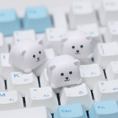 Minimalist style, Joke Bear， Multi colored resin molded personalized keycaps, resin handmade creative keycaps