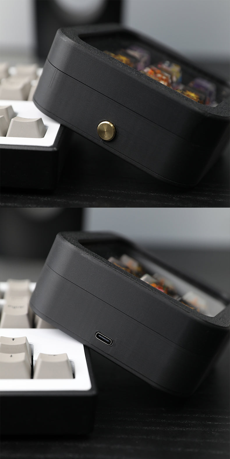 9-key keycap storage box wireless, can emit light, display mechanical keyboard with lights, personalized keycap dustproof display box