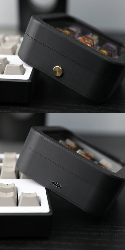 9-key keycap storage box wireless, can emit light, display mechanical keyboard with lights, personalized keycap dustproof display box