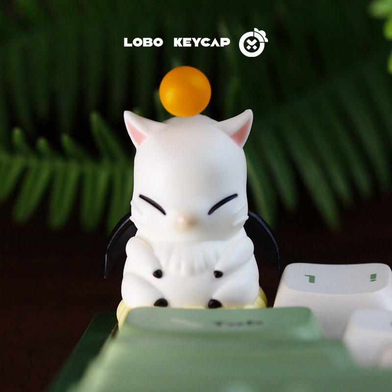 Final Fantasy VII ，Moogle， Multi colored resin molding, anime, game, creative culture, personalized keycaps