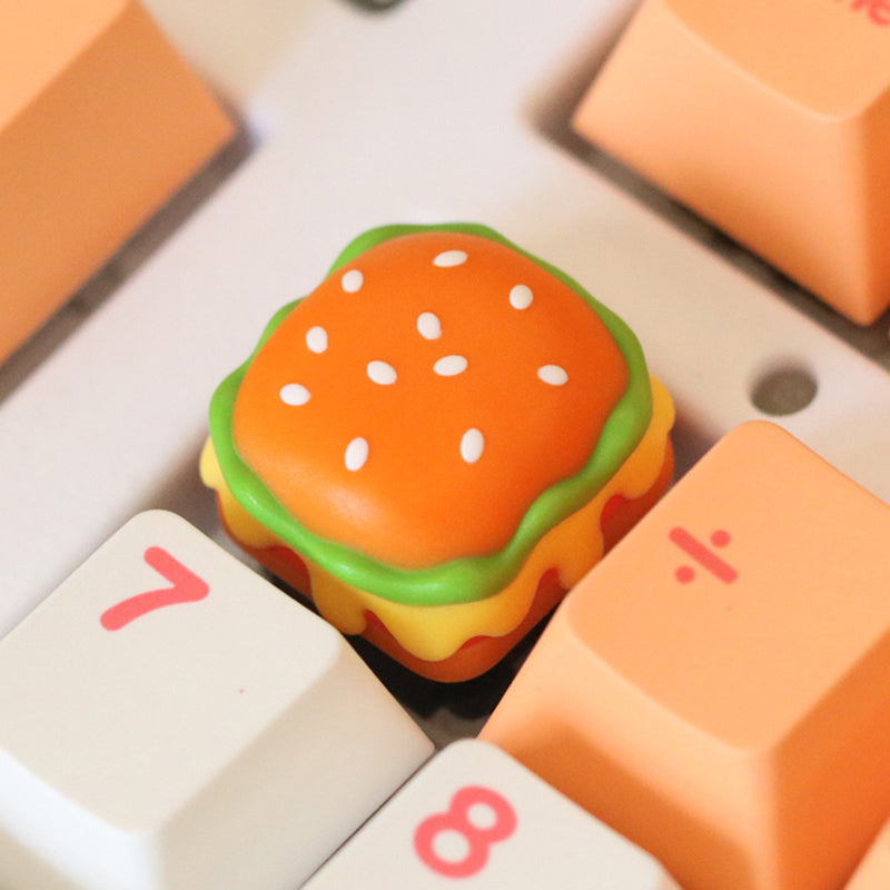 Cute burger, multi-color resin molded keycaps, personalized mechanical keyboard keycaps, artisankeycaps