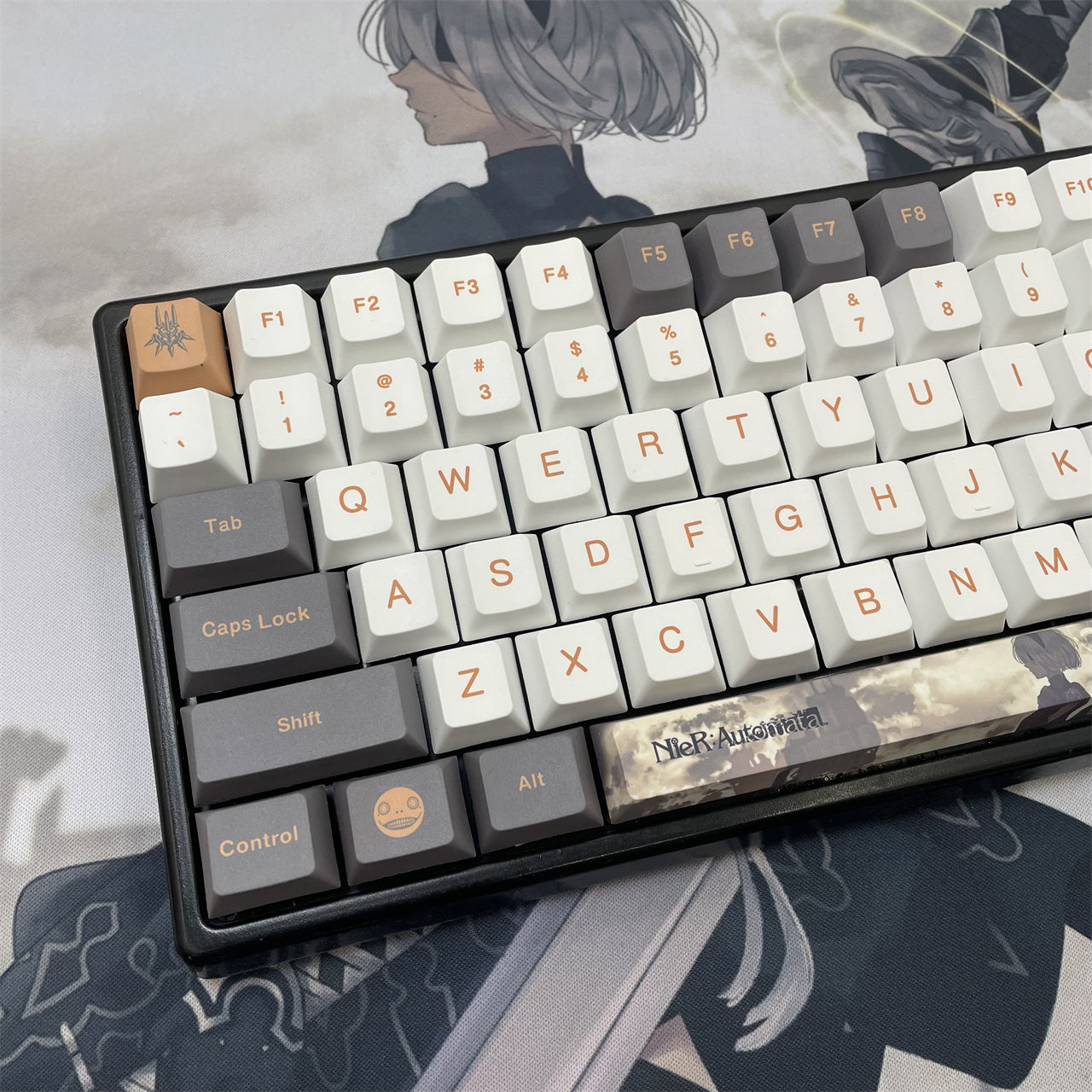 NieR: Automata themed series, PBT five sided sublimation keycaps cherry height, anime and game personalized keycaps set