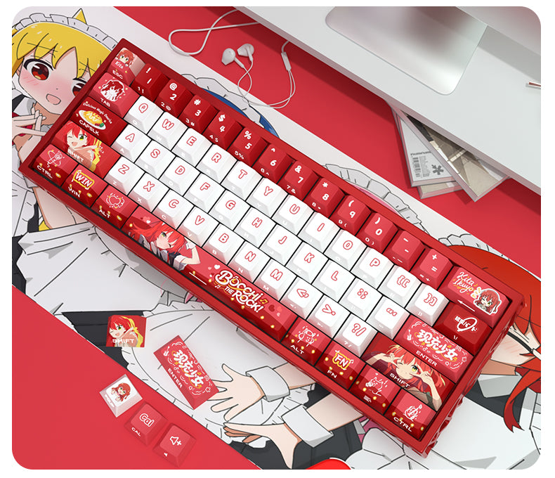 BOCCHI THE ROCK! Theme: Kita Ikuyo Personalized Keycap Set with Original Transparent Keycap PBT Thermal Sublimation Process