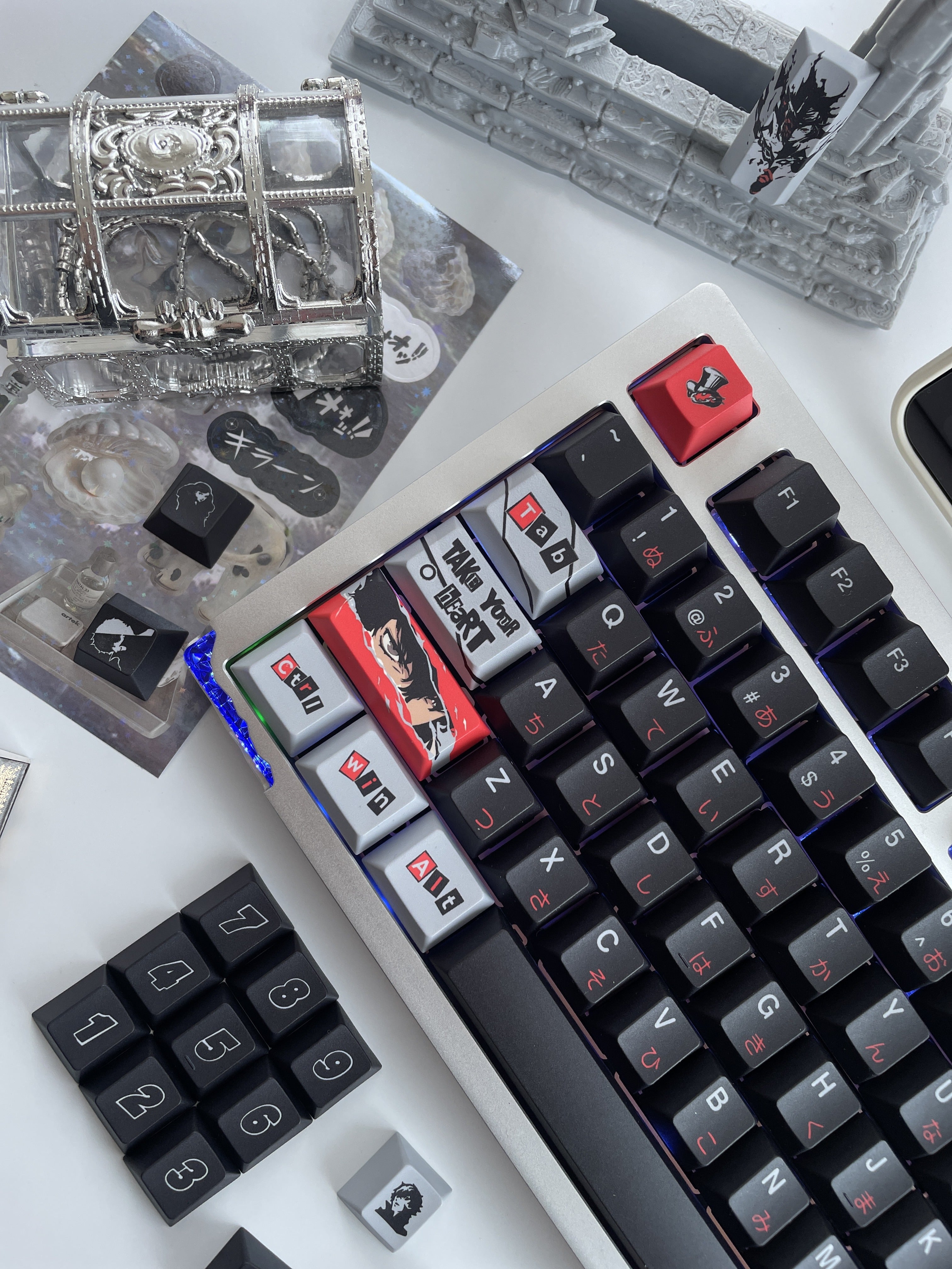 Persona 5, P5 Theme Keycap Game Anime Complete Set PBT Thermal Sublimation Cherry Original Factory Height Set Personalized Keycaps