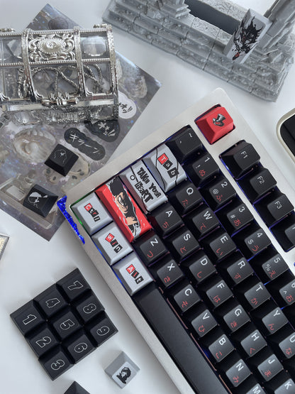 Persona 5, P5 Theme Keycap Game Anime Complete Set PBT Thermal Sublimation Cherry Original Factory Height Set Personalized Keycaps