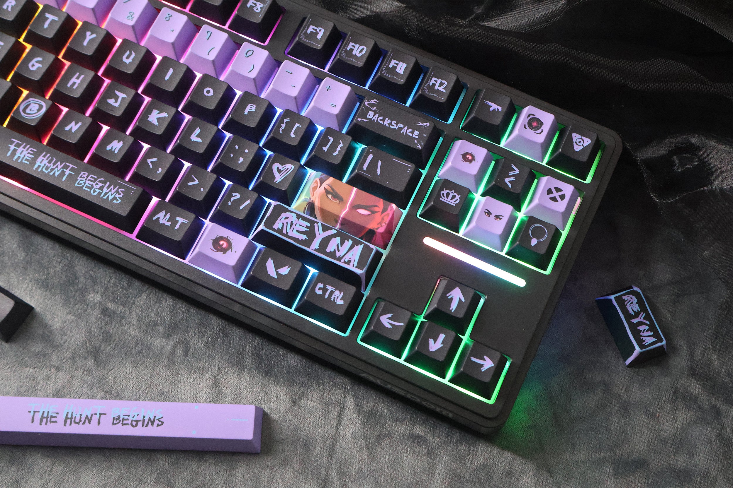 VALORANT, Vampire themed keycap anime game culture creativity peripheral mechanical keycap five sided thermal sublimation PBT material personalized keycap set