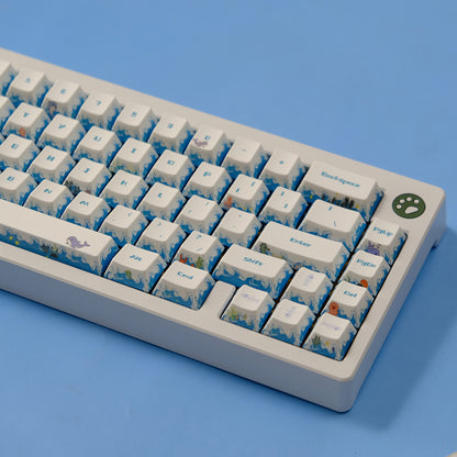 Deep Sea Party Theme Mechanical Keyboard Keycaps Complete Set PBT Thermal Sublimation Customized Original Factory Height Set Keycaps