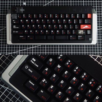White on Black+special characters, aluminum alloy CNC, enamel coloring, all metal personalized keycaps, metal keycap set