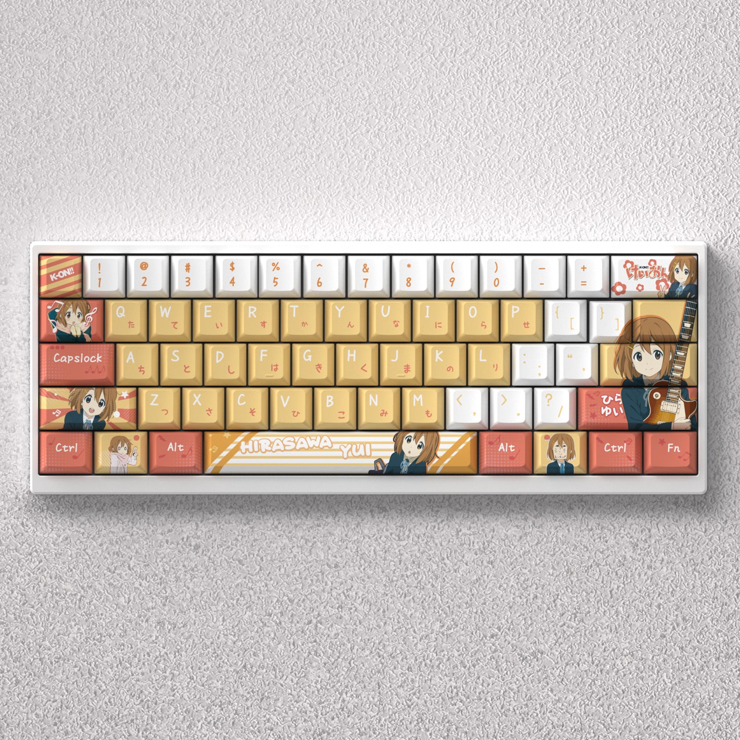 K-ON！ 、 K-ON！ Theme keycaps, Hirasawa Yui anime game creative personalized keycap set PBT material factory height Sublimation printing