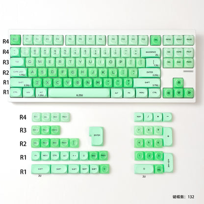 MOA High Green Jelly Cloud Gradient Keycap PBT+PC Cute Spherical Keycap Set