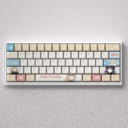 My Dress Up Darling Theme Keycaps, Kitagawa Marin Anime Game Creative Personalized Keycap Set PBT Material Original Factory Height Sublimation Printing