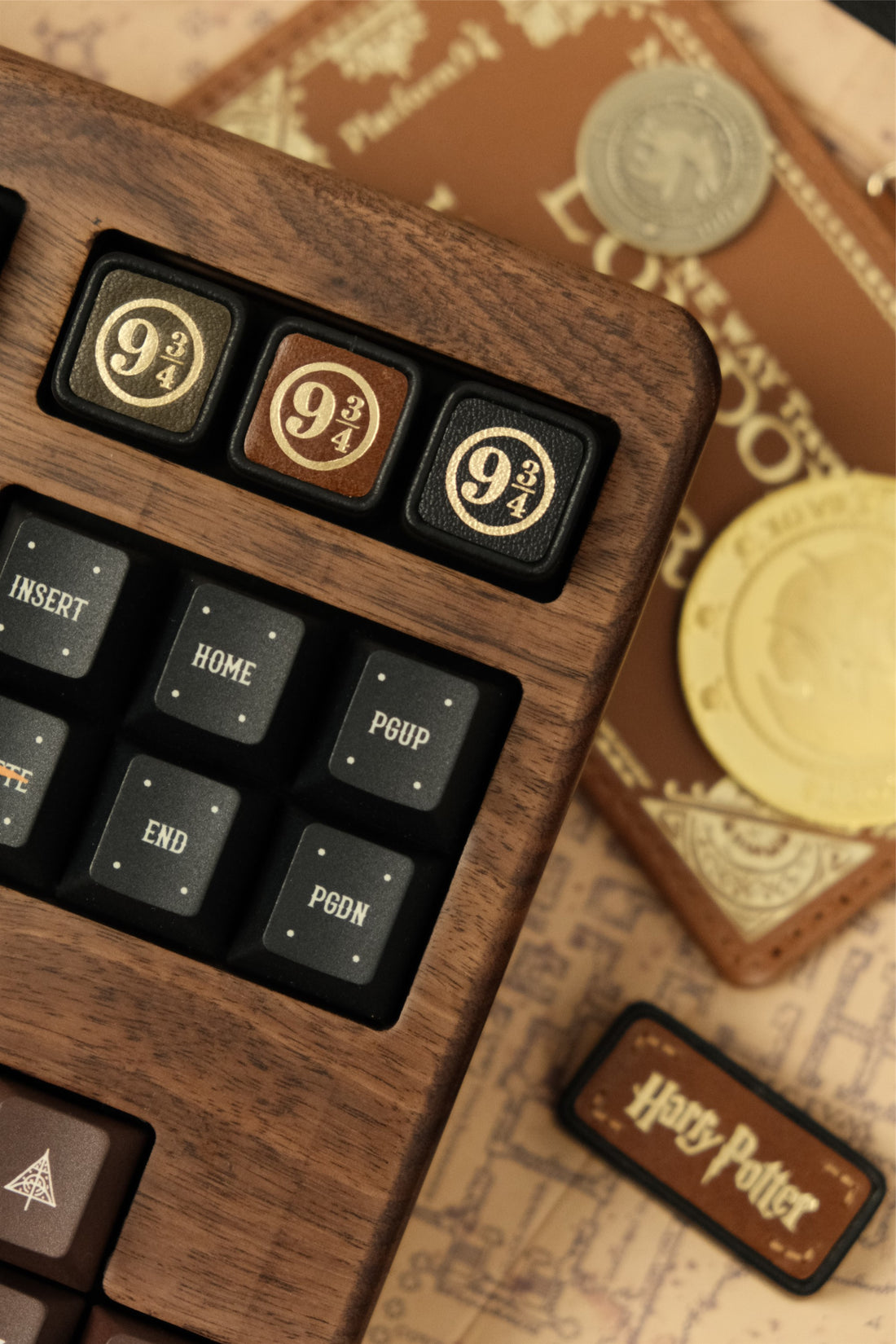 Harry Potter Handmade 1U Genuine Leather Handmade Keycaps Mechanical Keyboard Decorative Keycaps Retro Style Art Keycaps