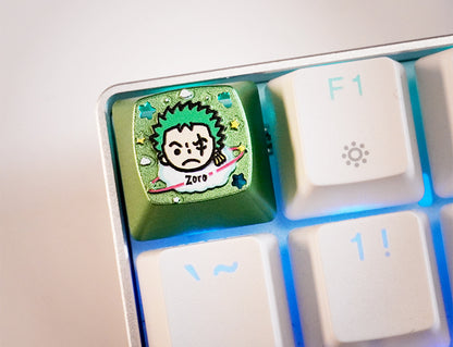 One Piece character cartoon character personalized keycap aluminum alloy metal anode process mechanical keyboard customized metal decorative keycap.