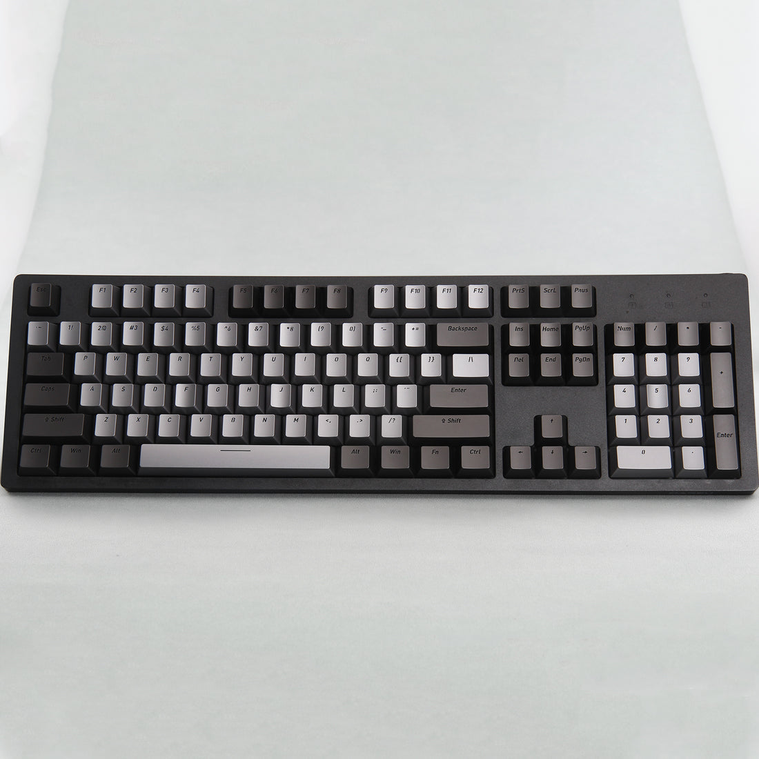 Aluminum alloy dark gray, light gray combination keycap set, personalized metal keycap set. Customized keycaps for creative culture