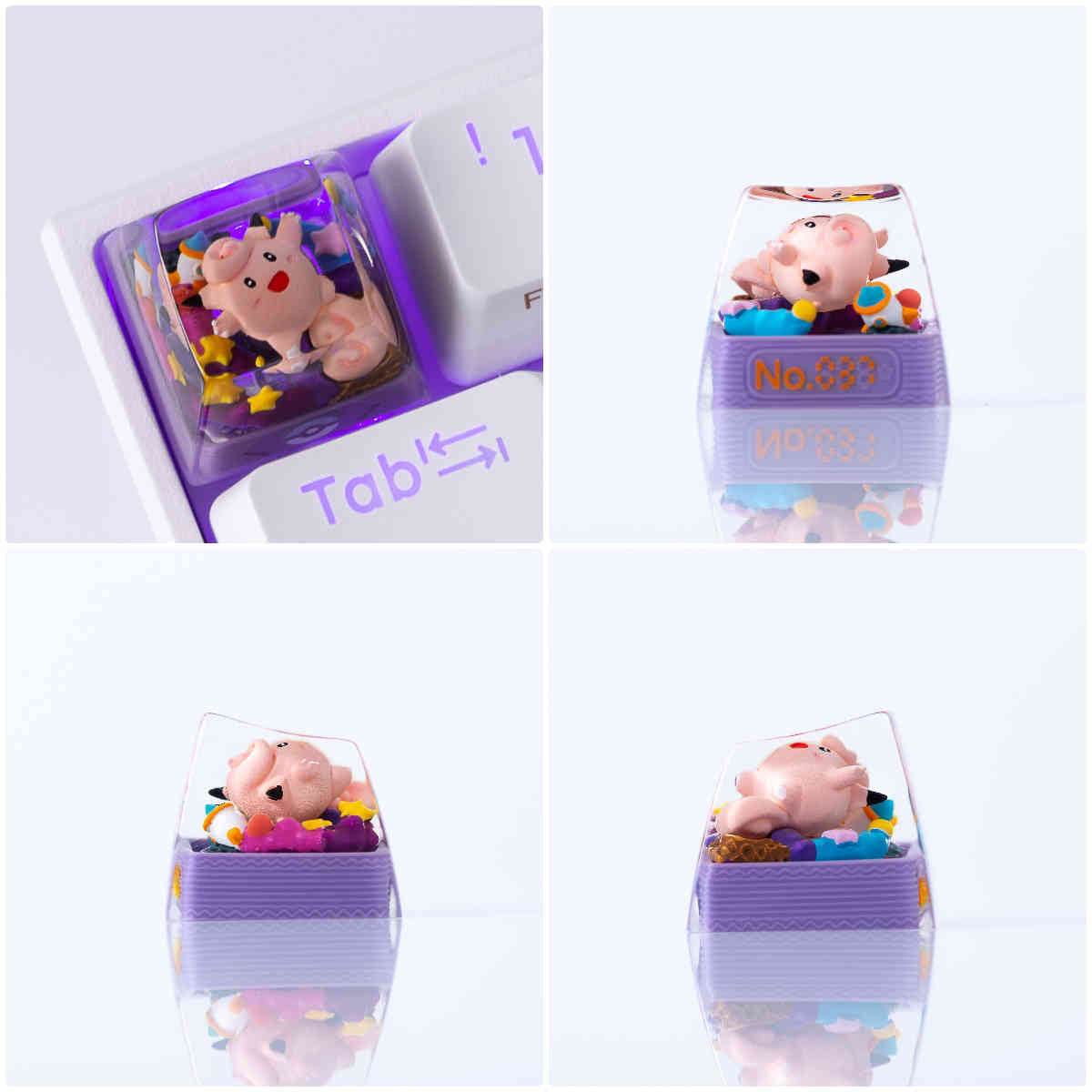 Pet Pok é mon Collection, Crystal Drops of Glue Material Artisankeycaps, Anime, Game, Culture, Creativity, Peripheral Decoration, Personalized Keycaps