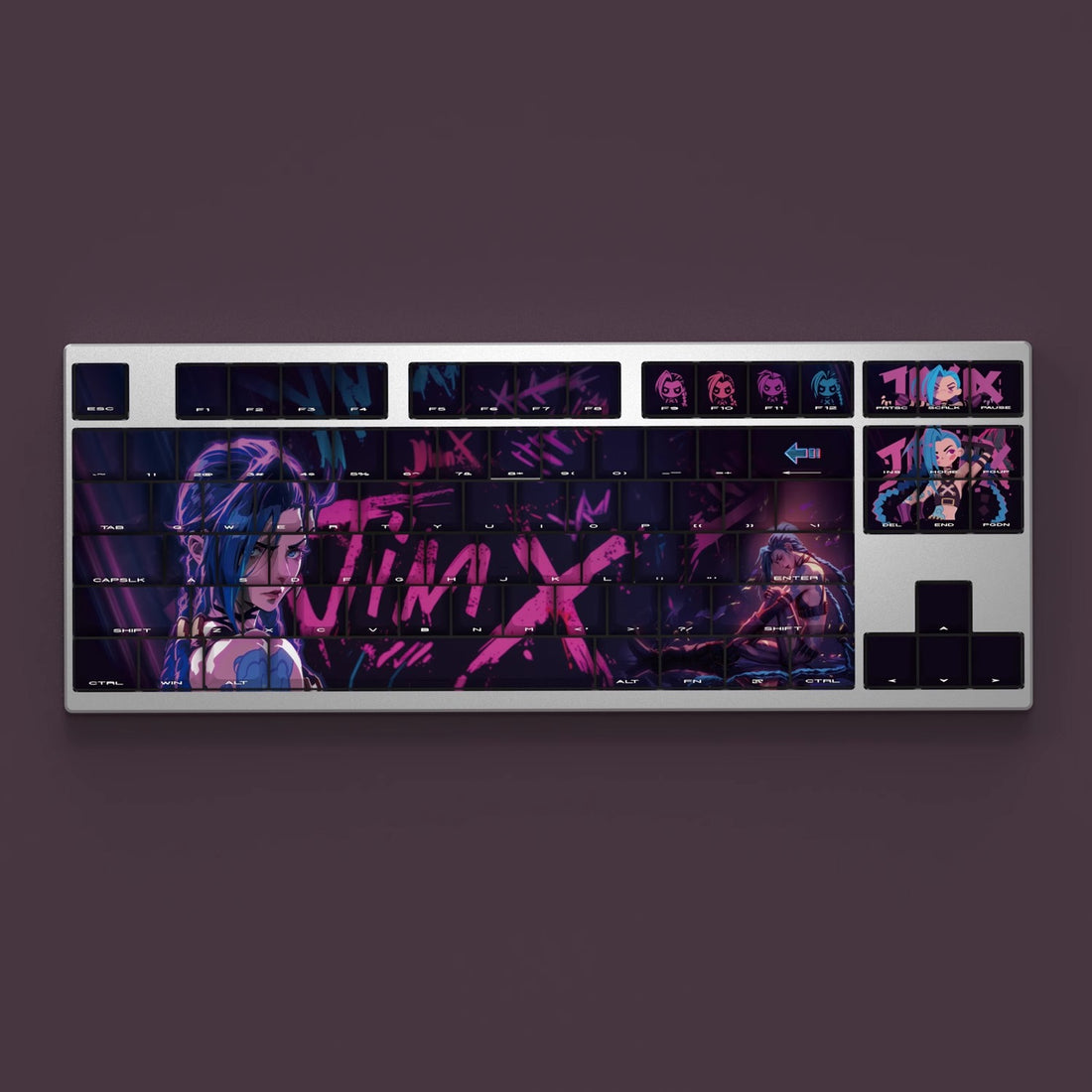 Jinx side transparent mechanical keyboard key cap anime PBT thermal sublimation original factory height