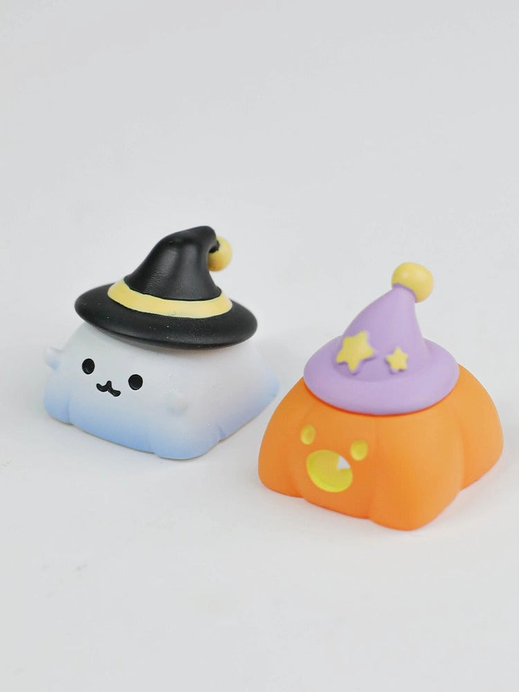 Cute Cloud Ghost, Wizard Pumpkin Elf, Resin Coated Personalized Keycaps, Cute Style Mechanical Keyboard Decorative Keycaps