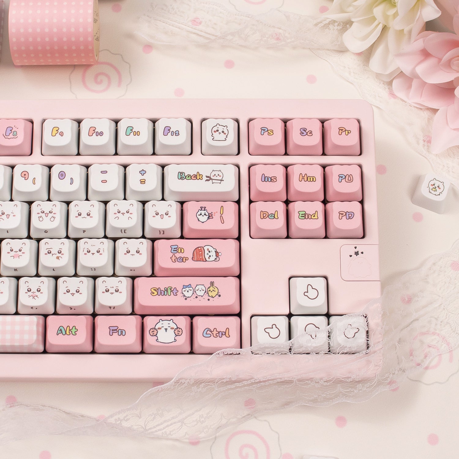 Chiikawa theme, PBT material MOA height Sublimation creative personalized keycap set
