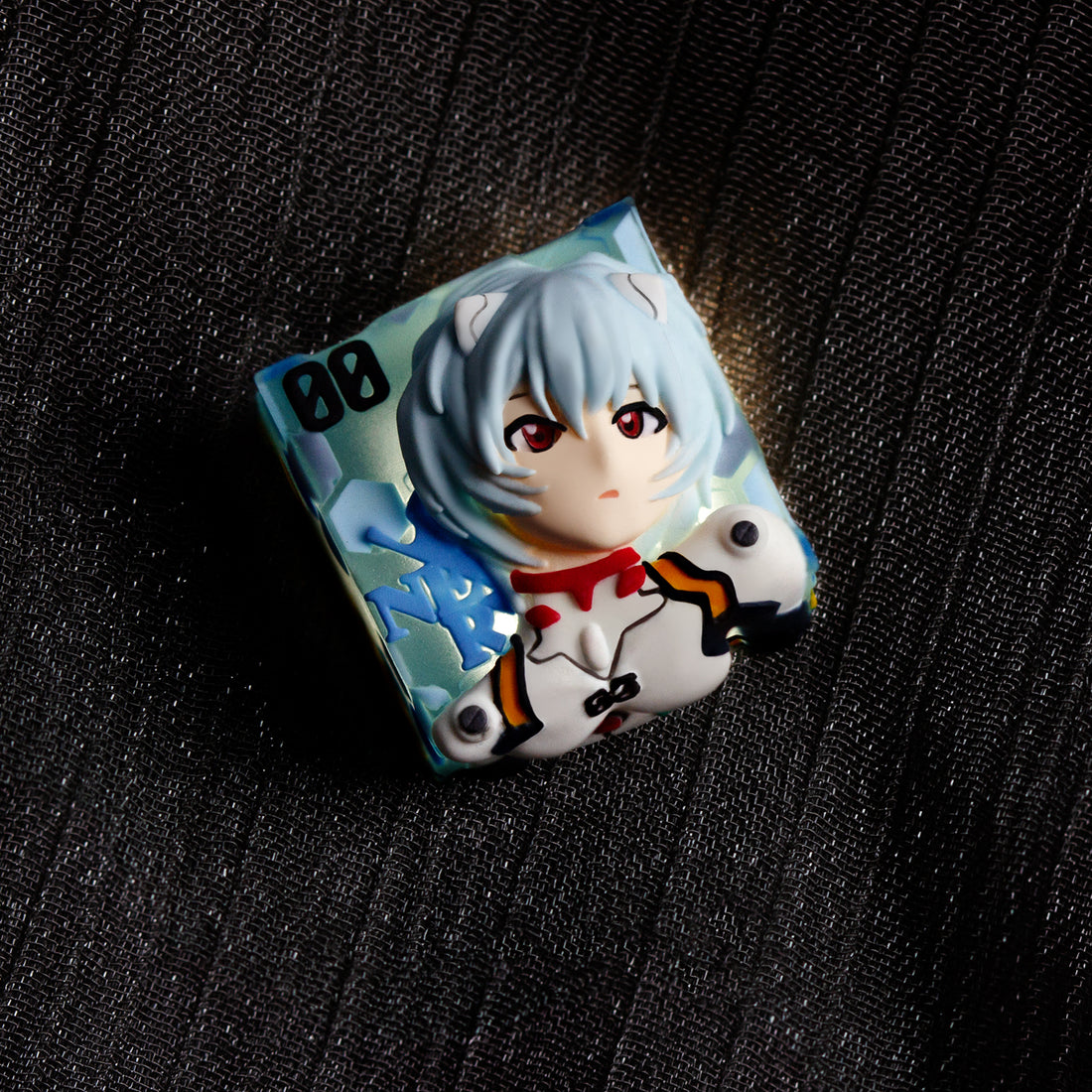 EVA, Ayanami Rei bust, multi-color resin molded translucent personalized keycaps, anime and game character cultural creative art keycaps