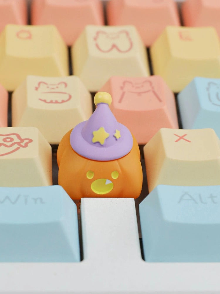 Cute Cloud Ghost, Wizard Pumpkin Elf, Resin Coated Personalized Keycaps, Cute Style Mechanical Keyboard Decorative Keycaps
