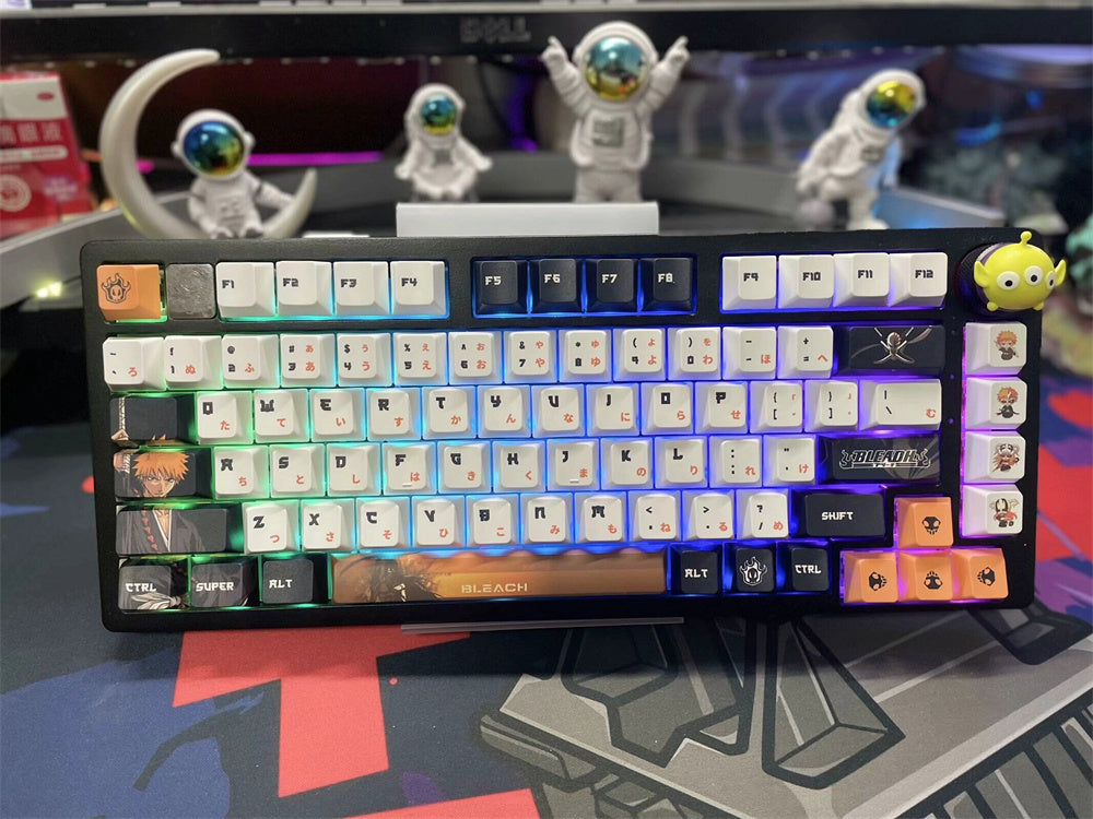 BLEACH theme, Kurosaki Ichigo, PBT material five sided sublimation, anime game series personalized set decorative keycaps