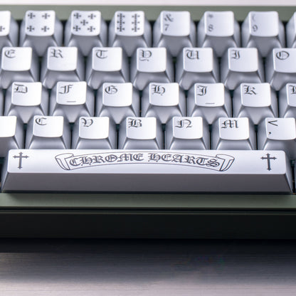 Chrome Hearts Crystal Jelly Keycaps, PC High Transparency Keycaps Transparent Theme Mechanical Keyboard Specific Keycaps, Fashion Trend Personalized Keycap Set