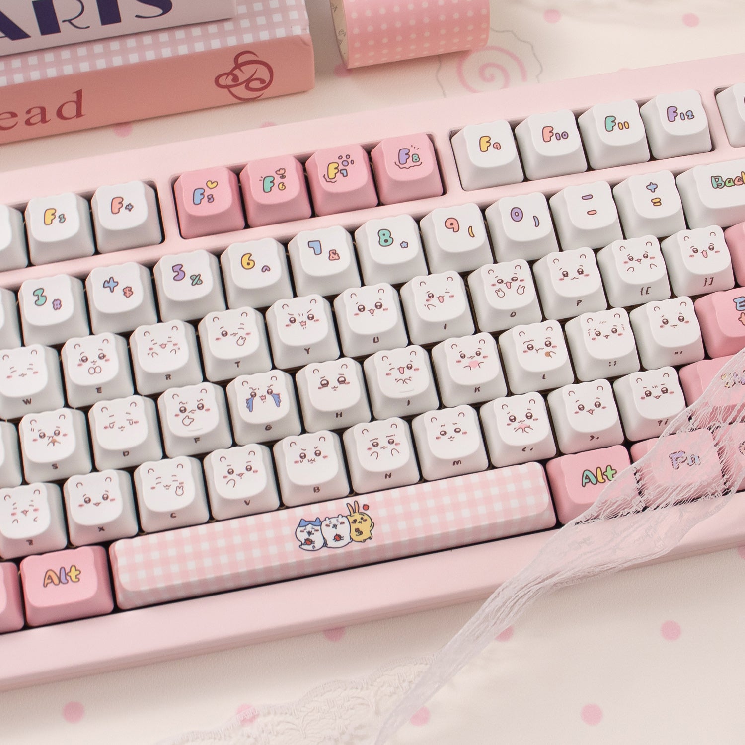 Chiikawa theme, PBT material MOA height Sublimation creative personalized keycap set