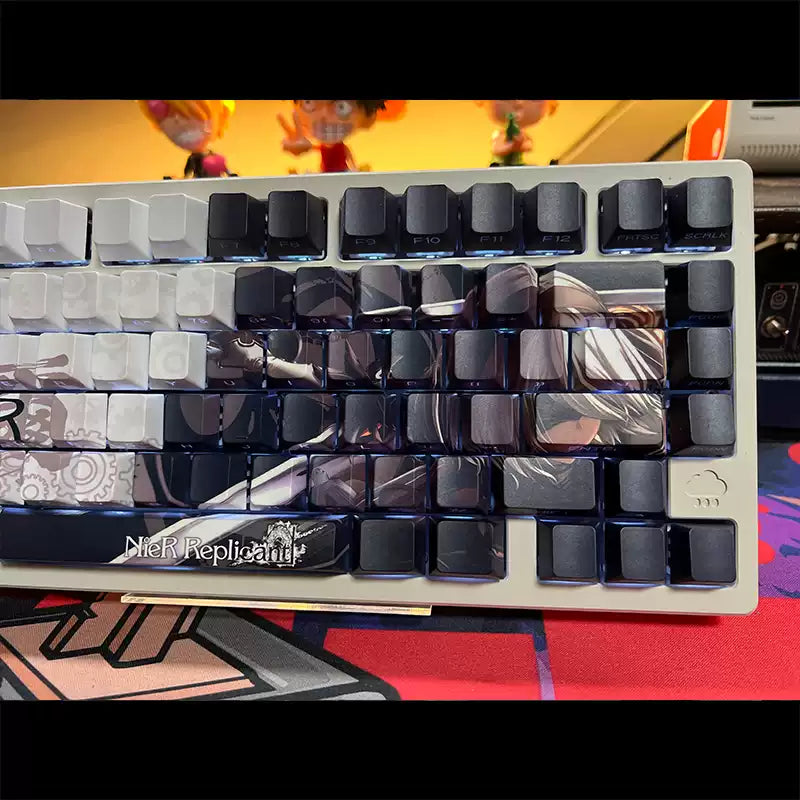 NieR: Automata themed series, PBT five sided sublimation keycaps cherry height, anime and game personalized keycaps set