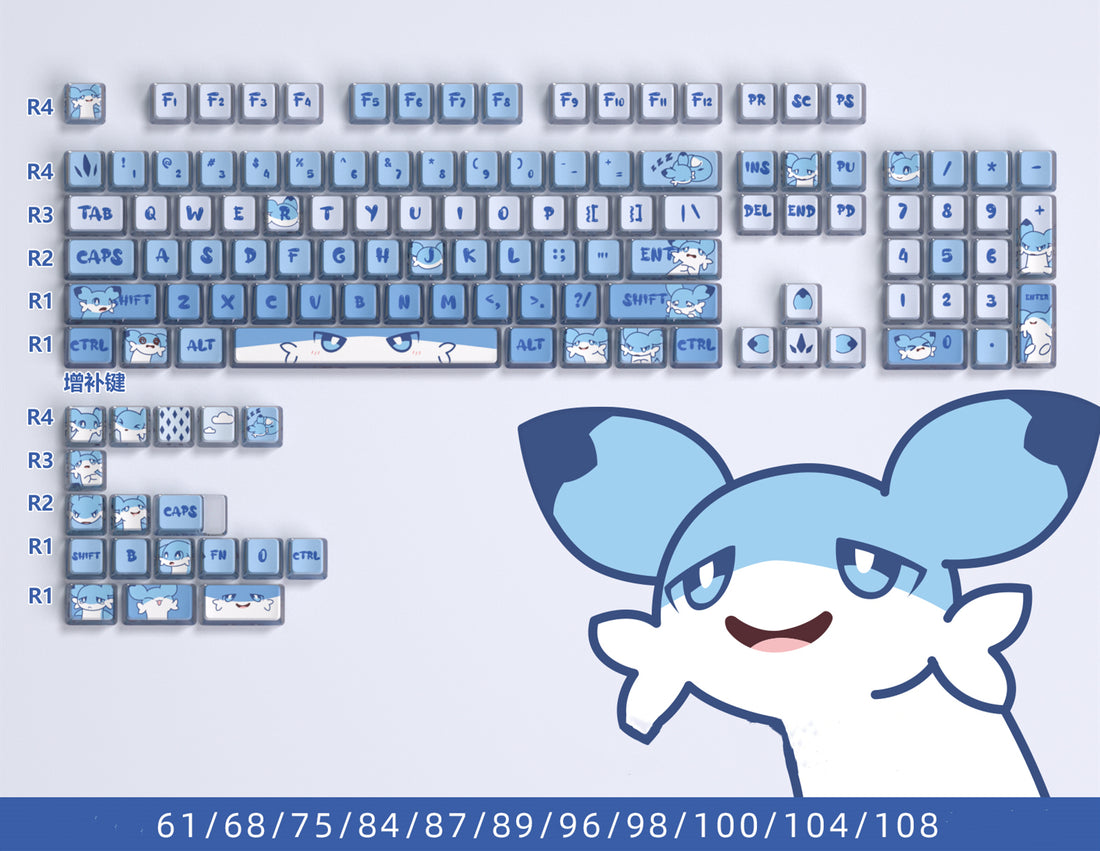 Palworld Theme Four sided Transparent Keycaps OEM Height PBT Thermal Sublimation Anime Game Theme Customized Keycaps